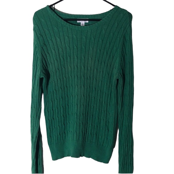 Croft & borrow green Cable knit sweater fisherman sweater - Picture 2 of 7